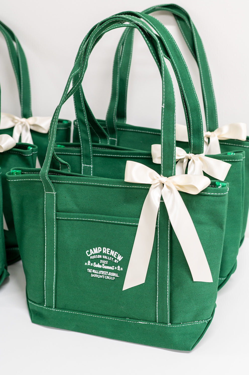 Custom Corporate Retreat Welcome Gift Tote Bags, Luxury Branded, curated by Marigold & Grey