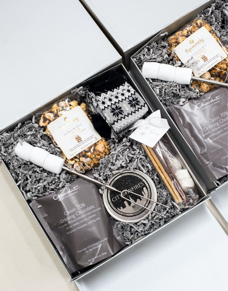 Custom Corporate Holiday S'Mores Themed Gifts for Baldwin Risk Partners