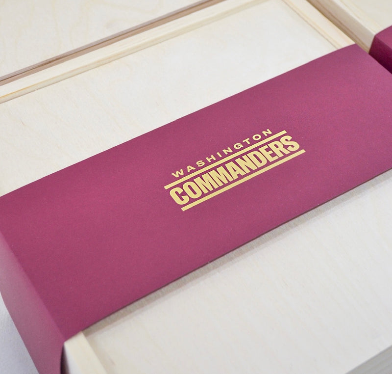 Calling all football fans - this one's for you! We could hardly wait to share these custom-branded coaches' gift boxes we designed and executed for the Washington Commanders to welcome opposing teams to the D.C. area.