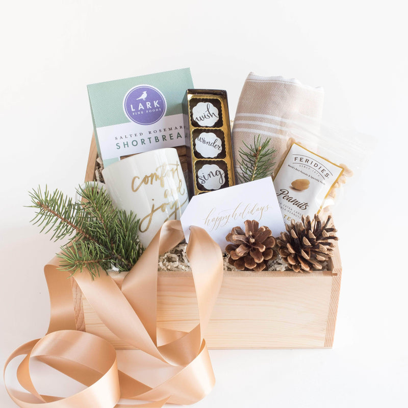 Shop the curated holiday gift box collection at Marigold & Grey. 