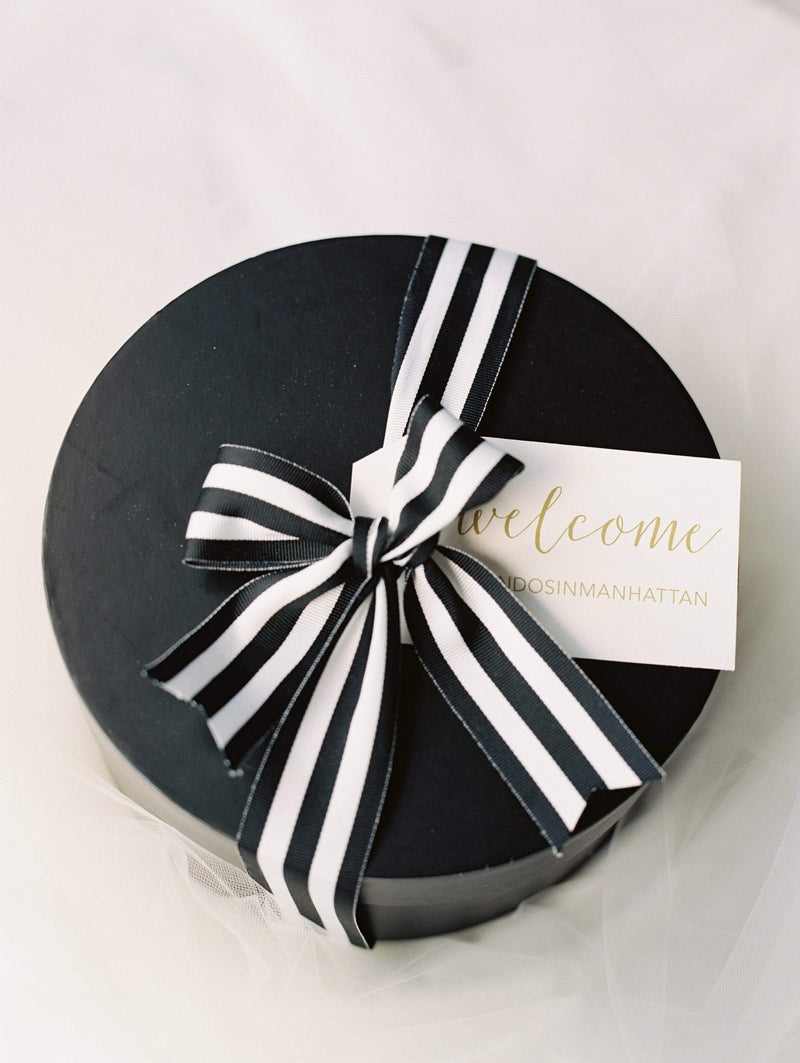 Featured on BRIDES // Modern Welcome Boxes for New York City Wedding