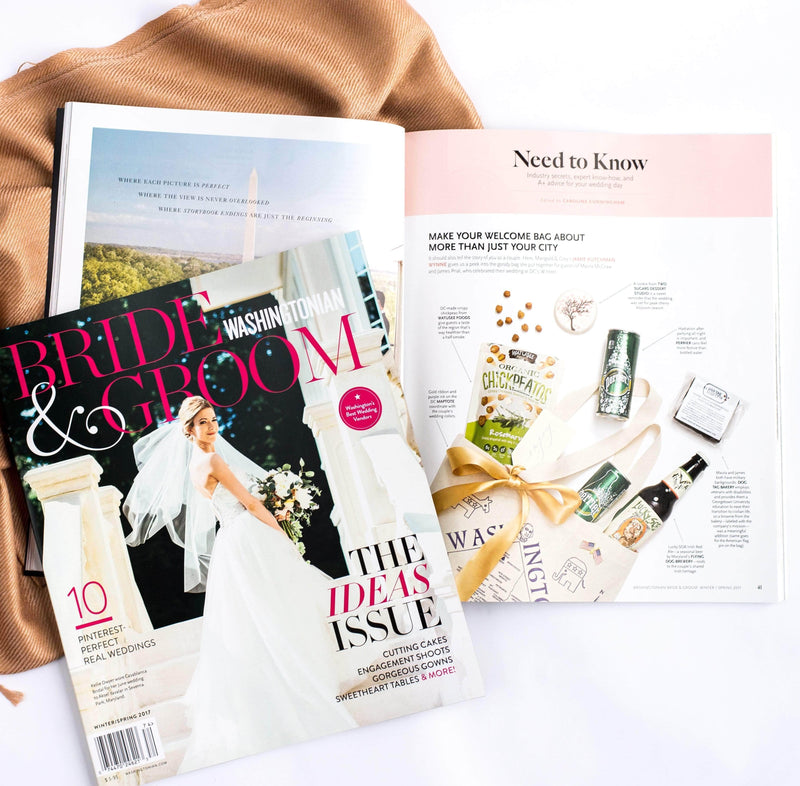 Featured in Washingtonian Bride & Groom // Make Your Welcome Bag About More Than Just Your City