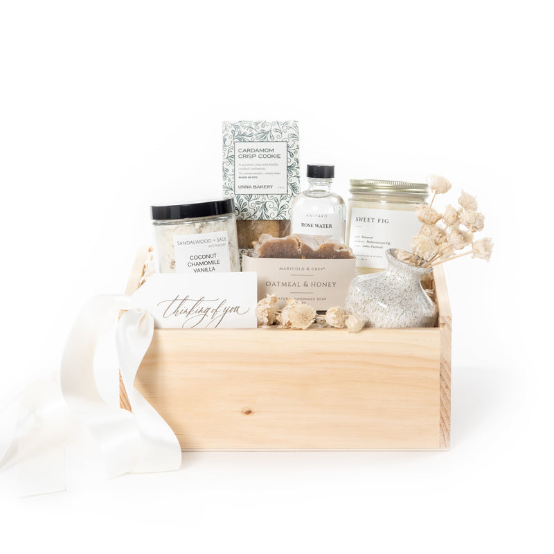 Quarantine Gift Boxes to Encourage Self-Care by Curated Gift Box Business Marigold & Grey