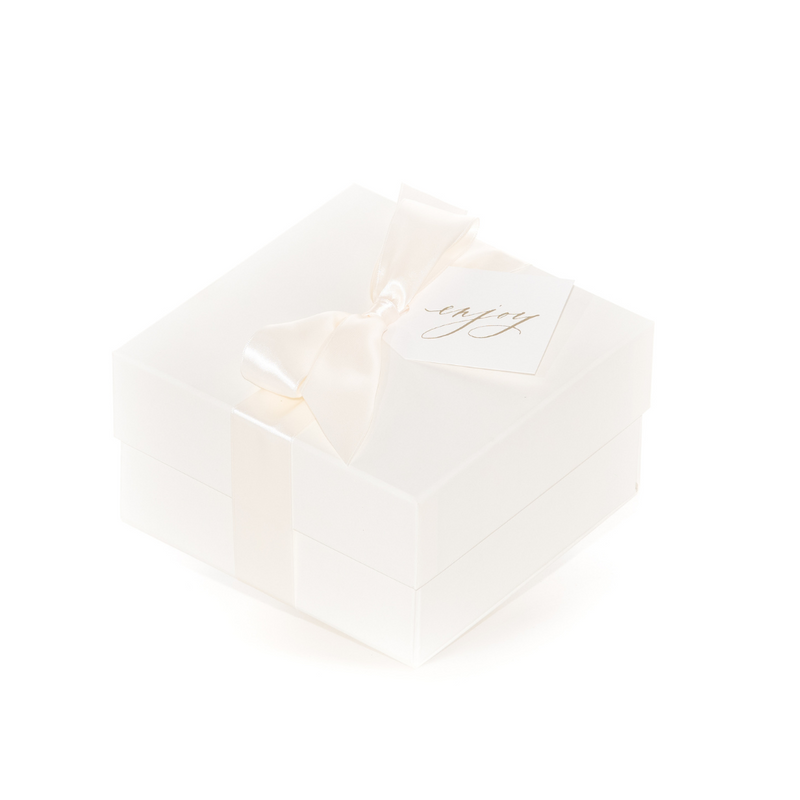 Ivory boxy with Bridal white ribbon