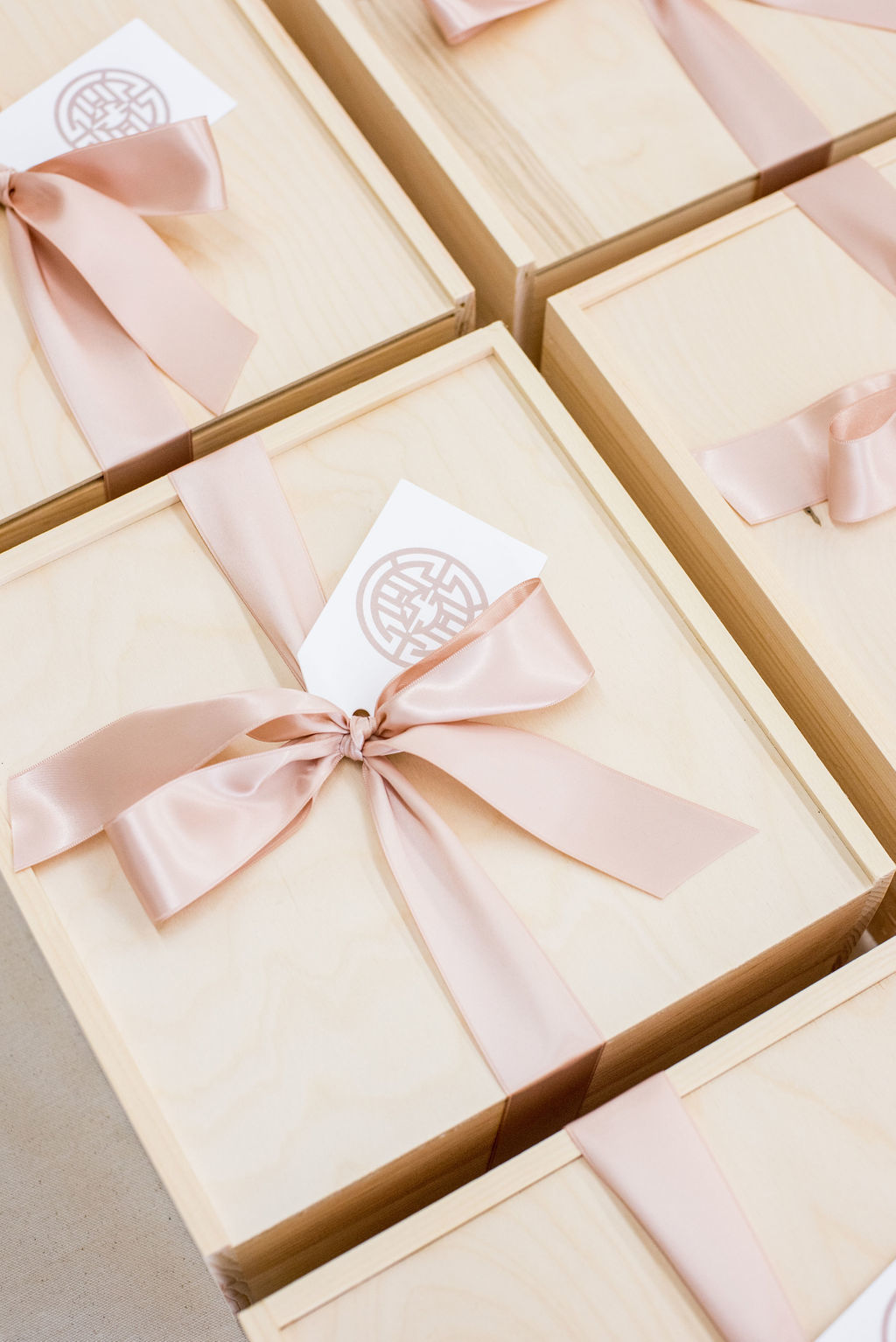 Custom wedding welcome gifts for Napa California wedding with blush theme by Marigold & Grey