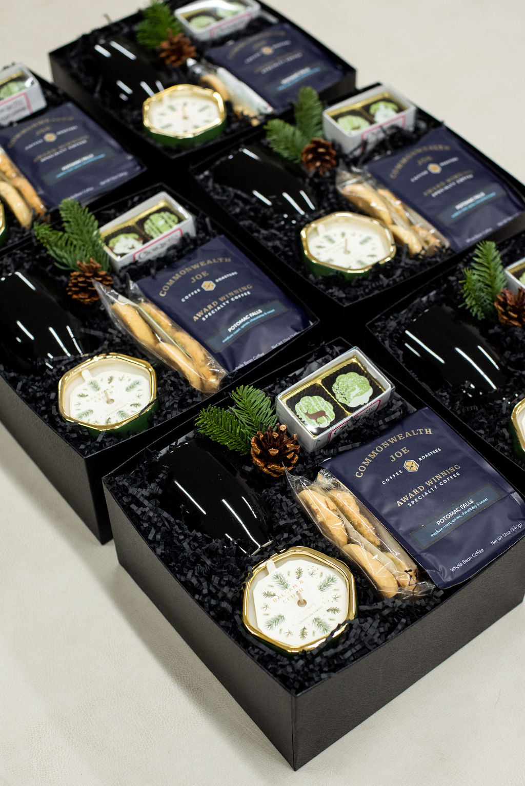Black and Green Holiday Coffee Boxes