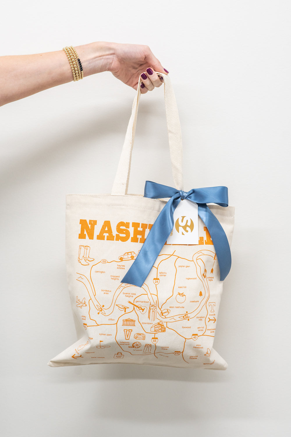 Nashville-Themed Welcome Tote Bags, Corporate Event curated by Marigold & Grey