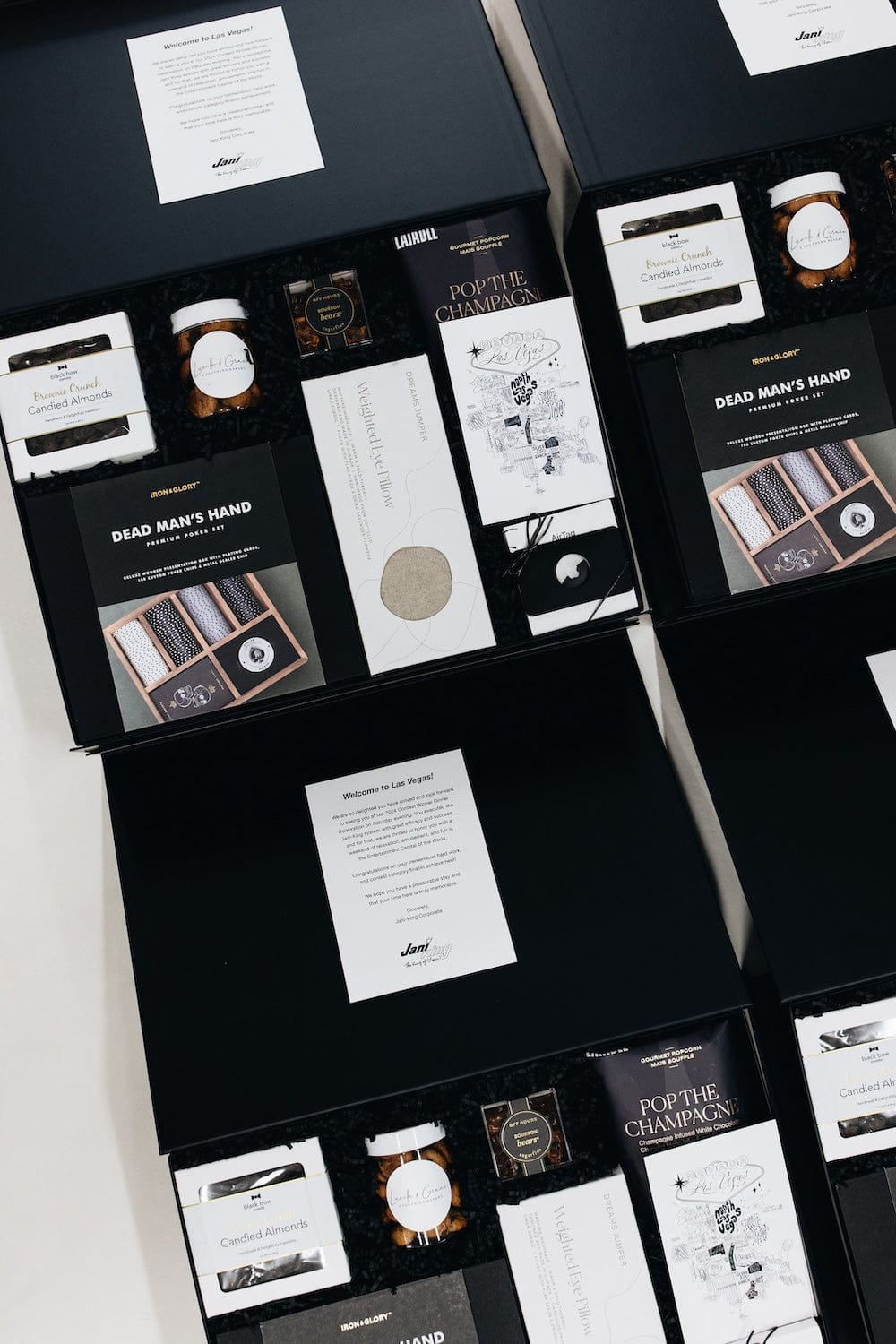 Black & White Custom Branded Corporate Welcome to Las Vegas Gifts by Marigold & Grey