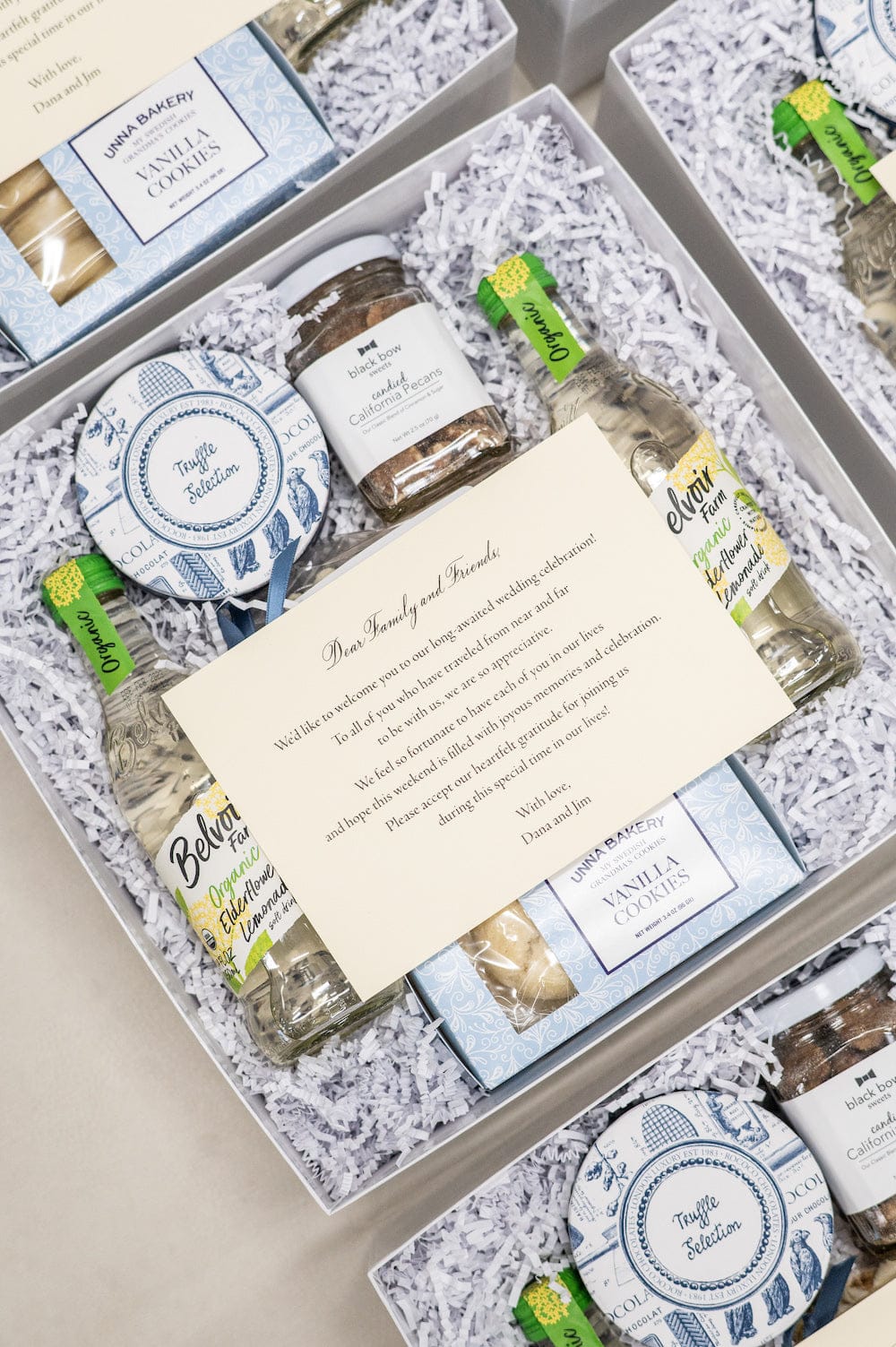 Welcome Box Gallery: Blue & Green Wedding Welcome Boxes