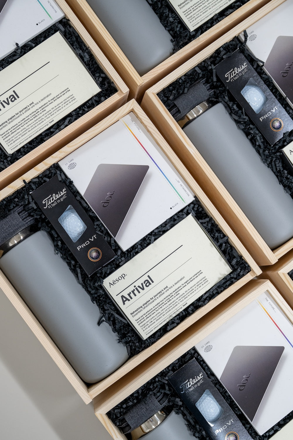 Blue & White Custom Corporate Client Appreciation Gift Boxes with Branded Apparel by Marigold & Grey