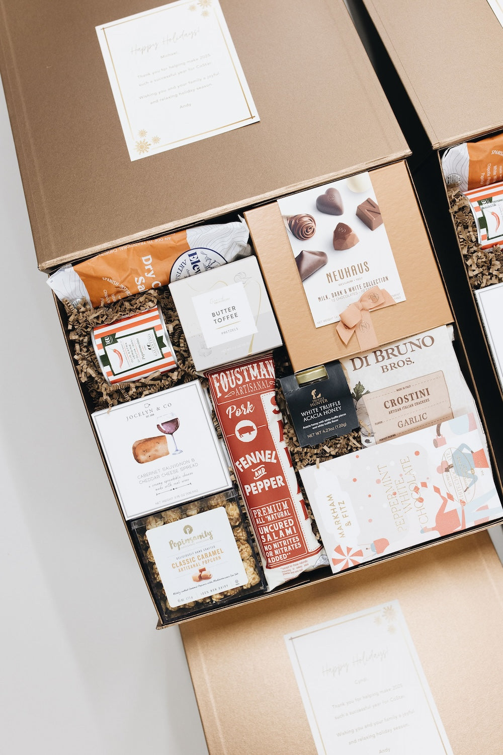 Copper & Gold Luxurious Branded Holiday Corporate Charcuterie Gifts by Marigold &Grey