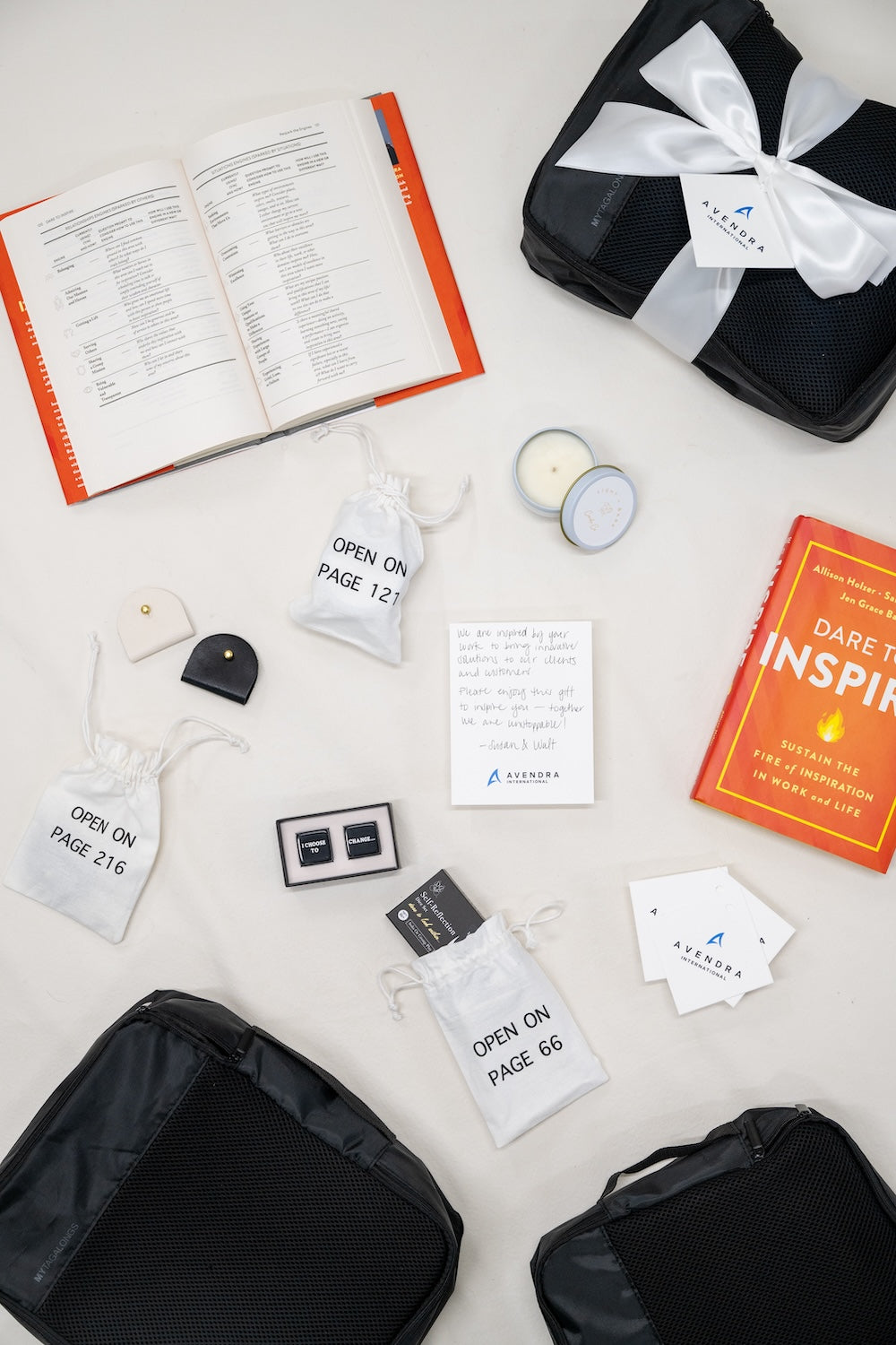 Inspirational Corporate Event, Guided Book Reading Activity, Custom Branded Gifts Set, White, Black & Orange, by Marigold & Gray