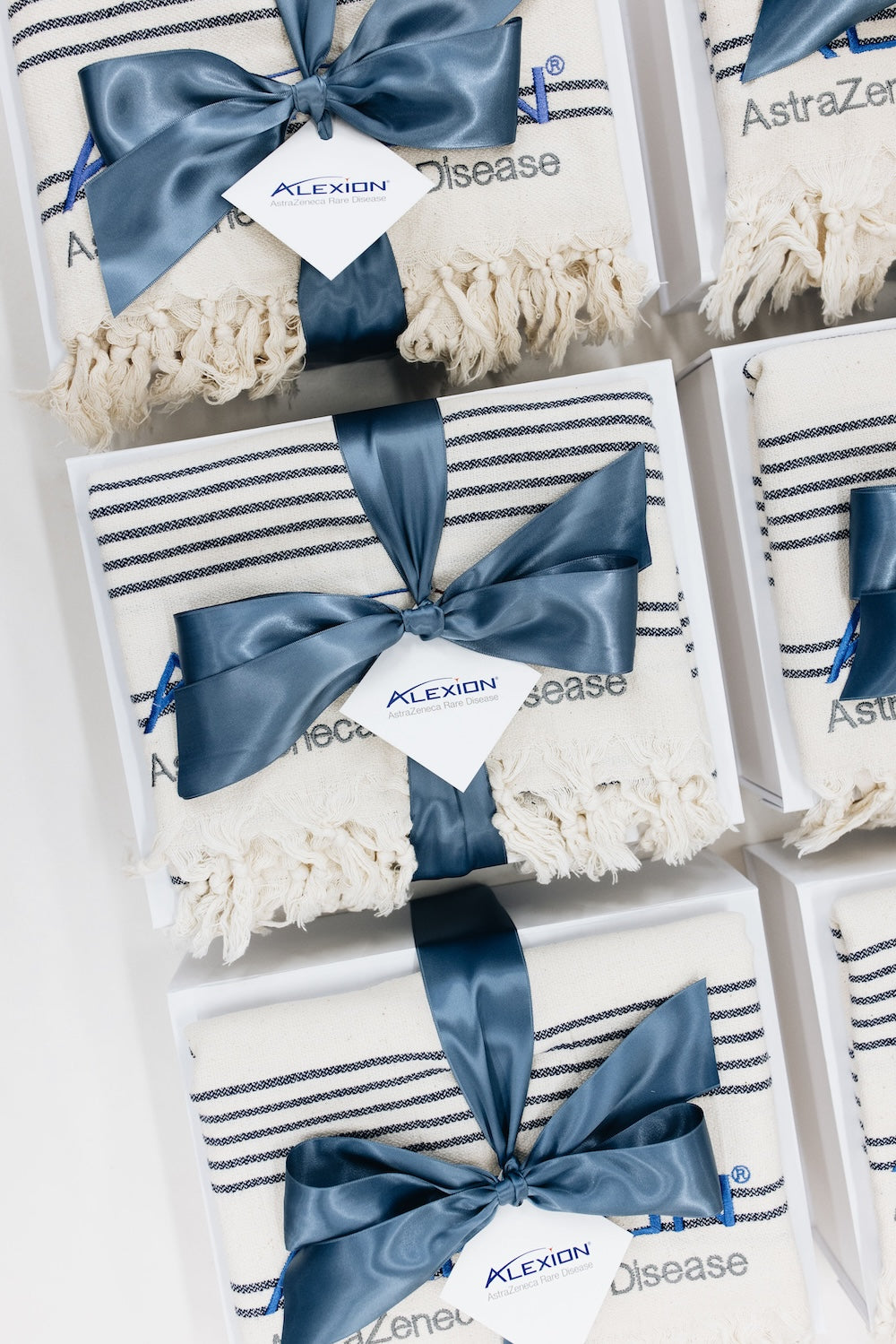 Custom Embroidered, Blue & White, Cape Cod Themed Corporate Event Gifts by Marigold & Grey