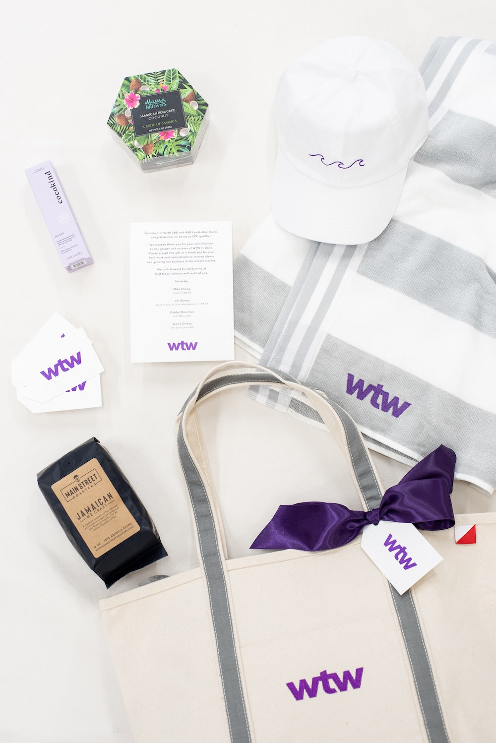 Purple Custom Branded with Logo Corporate Gift Bags for Incentive Trip by Marigold & Grey