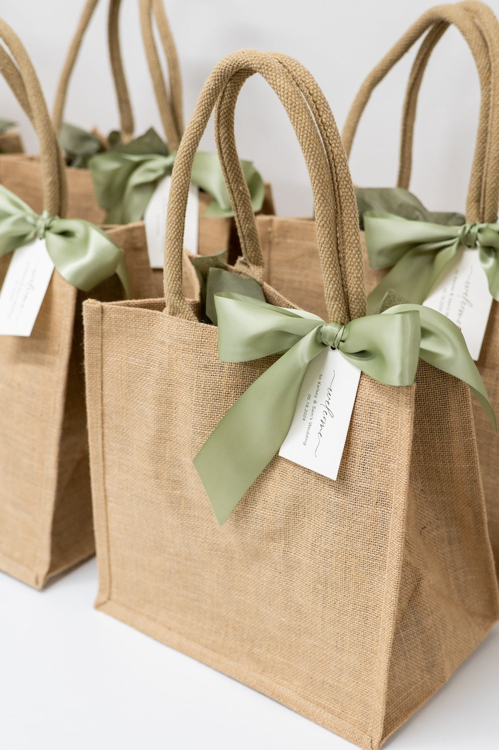 Garden Themed Wedding Welcome Tote Gift Bags by Marigold & Grey