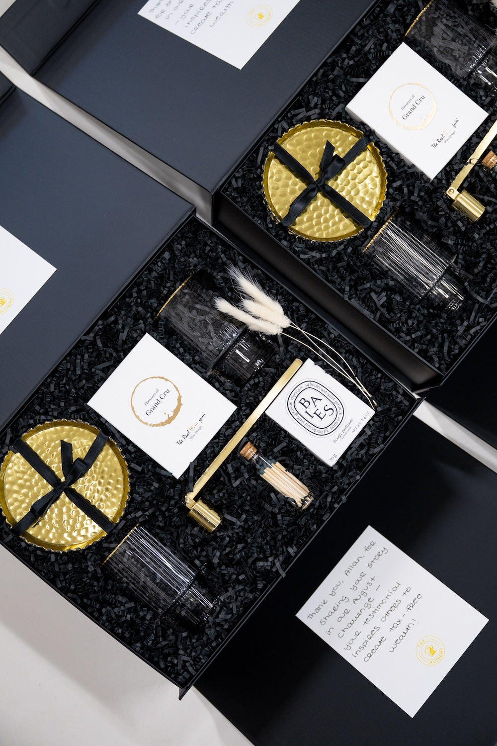 Luxurious Black & Gold Corporate Client Thank You Gift Boxes by Marigold & Grey