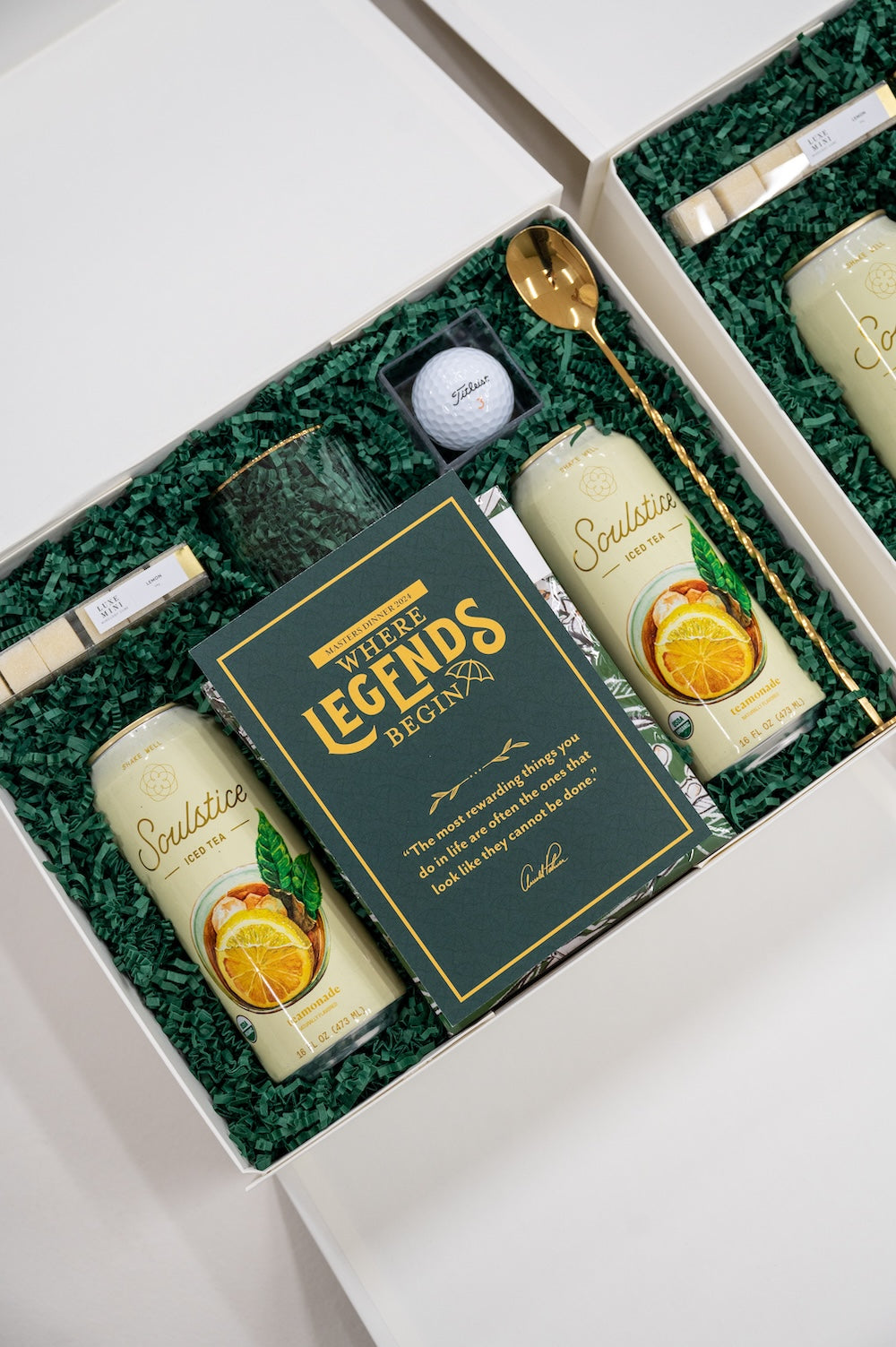 Masters Golf-Themed Corporate Event Gift Boxes by Marigold & Grey