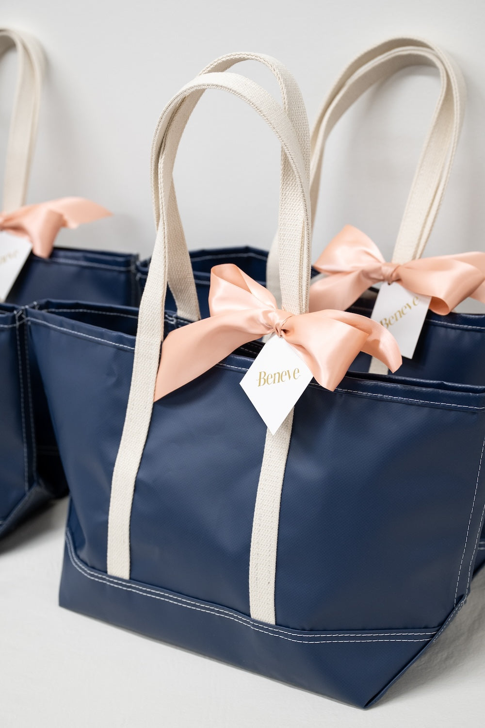 Custom Branded Corporate Incentive Trip Pre-Trip Beach Gift Bags, Blue & Orange, by Marigold & Grey