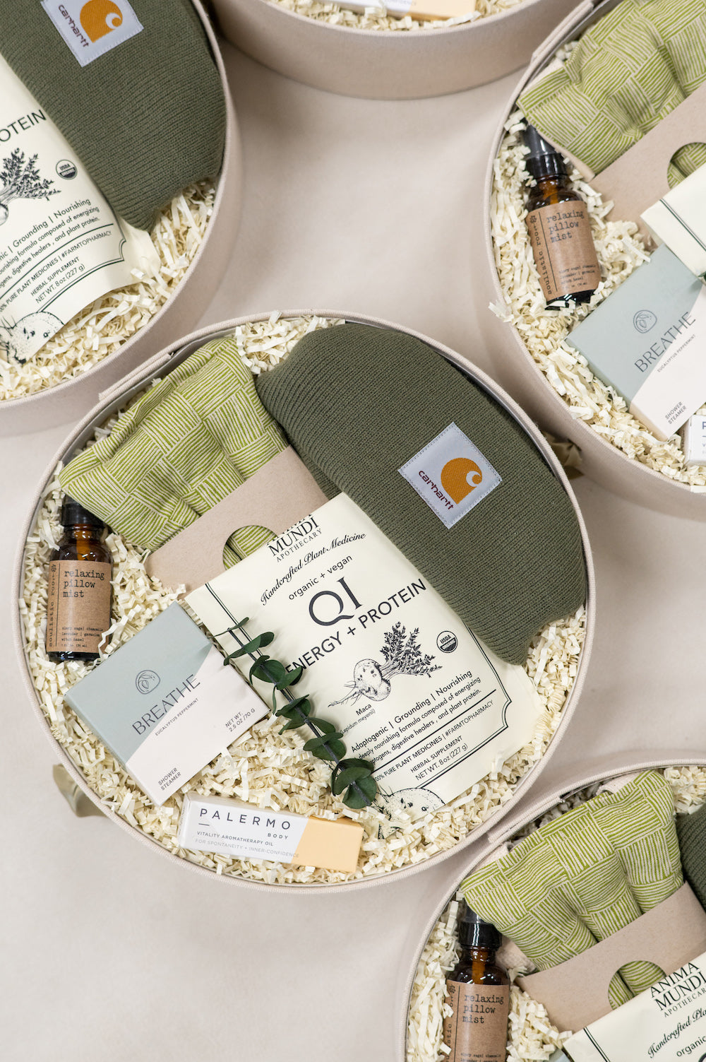 Custom Corporate Event Welcome Gifts, Sage Green, Luxury Branded, curated by Marigold & Grey