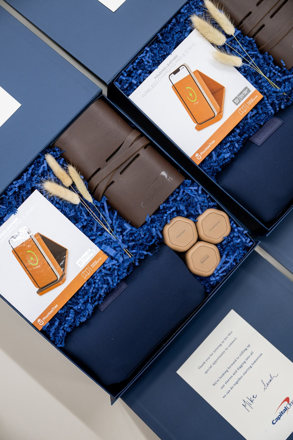 Blue & White Travel-Themed Corporate Branded Event Attendee Gifts by Marigold & Grey