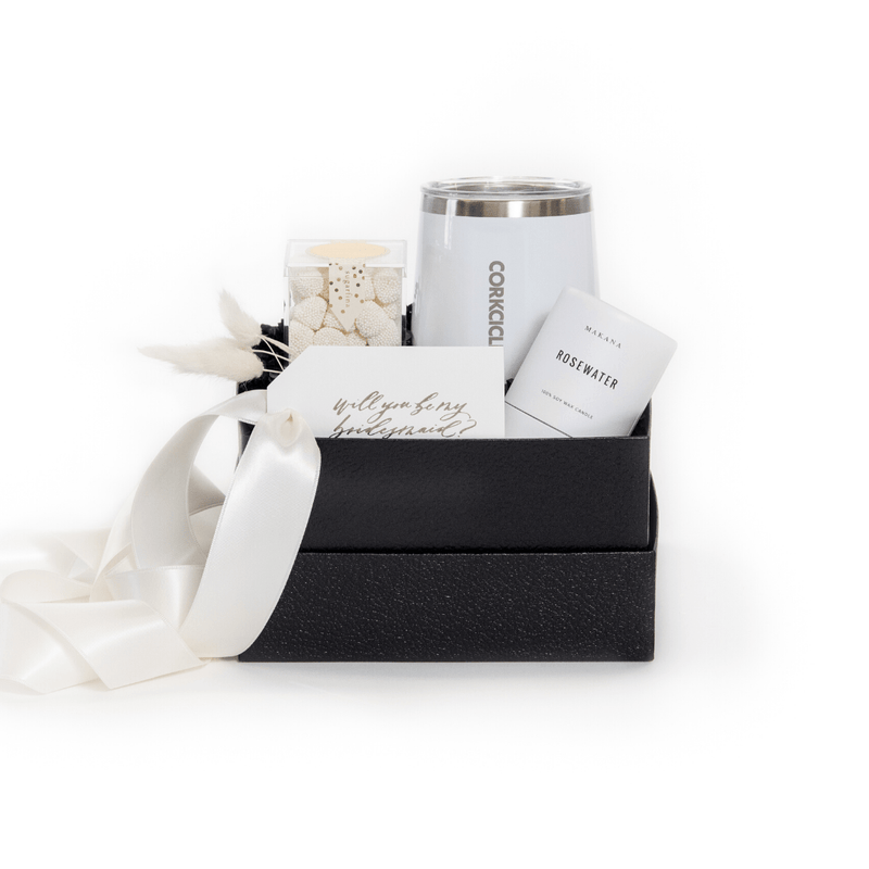 Shop our signature bridesmaid gift sets, "Elegant Entourage" from Marigold & Grey. 