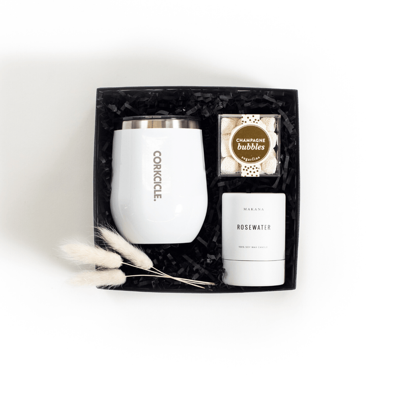 Shop our signature bridesmaid gift sets, "Elegant Entourage" from Marigold & Grey. 