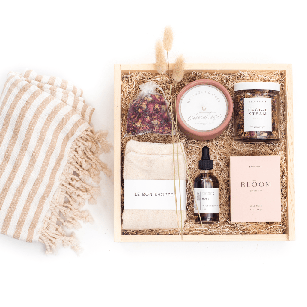 The ultimate mental health self-care gift box with all things rose throughout, our signature 'Out of Office' allows your recipient to do just that - tune out and take a physical and mental break from the daily grind!
